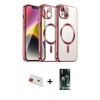 MARSİLYAN™- iPhone 13 Kılıf Nova Işık Özel Seri - Şeffaf 360 Full Body Arka Koruyucu + Rainbow Kamera Lens Koruma Cam - KI