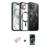 MARSİLYAN™- iPhone 13 Kılıf Nova Işık Özel Seri - Şeffaf 360 Full Body Arka Koruyucu + Renkli Kamera Lens Koruma Cam - TU