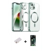 MARSİLYAN™- iPhone 13 Kılıf Nova Işık Özel Seri - Şeffaf 360 Full Body Arka Koruyucu + Renkli Kamera Lens Koruma Cam - TU