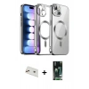 MARSİLYAN™- iPhone 13 Kılıf Nova Işık Özel Seri - Şeffaf 360 Full Body Arka Koruyucu + Rainbow Kamera Lens Koruma Cam - REGD