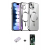 MARSİLYAN™- iPhone 13 Kılıf Nova Işık Özel Seri - Şeffaf 360 Full Body Arka Koruyucu + Renkli Kamera Lens Koruma Cam - SI