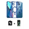 MARSİLYAN™- iPhone 13 Kılıf Nova Işık Özel Seri - Şeffaf 360 Full Body Arka Koruyucu + PVD Metal Kamera Lens - SH