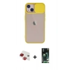 MARSİLYAN™- iPhone 13 Kılıf Vadi Çizgi - Şeffaf 360 Full Body Arka Koruyucu + Pers Alüminyum Kamera Lens - KI