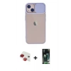MARSİLYAN™- iPhone 13 Kılıf Vadi Çizgi - Şeffaf 360 Full Body Arka Koruyucu + Pers Alüminyum Kamera Lens - KI
