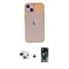 MARSİLYAN™- iPhone 13 Kılıf Vadi Çizgi - Şeffaf 360 Full Body Arka Koruyucu + Pers Alüminyum Kamera Lens - YL