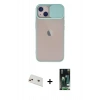 MARSİLYAN™- iPhone 13 Kılıf Vadi Çizgi - Şeffaf 360 Full Body Arka Koruyucu + Rainbow Kamera Lens Koruma Cam - REGD