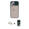 MARSİLYAN™- iPhone 13 Kılıf Vadi Çizgi - Şeffaf 360 Full Body Arka Koruyucu + Rainbow Kamera Lens Koruma Cam - REGD