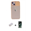 MARSİLYAN™- iPhone 13 Kılıf Vadi Çizgi - Şeffaf 360 Full Body Arka Koruyucu + Renkli Kamera Lens Koruma Cam - SI
