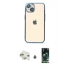 MARSİLYAN™- iPhone 13 Kılıf Vadi Minimal - Şeffaf 360 Full Body Arka Koruyucu + Pers Alüminyum Kamera Lens - GD