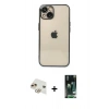 MARSİLYAN™- iPhone 13 Kılıf Vadi Minimal - Şeffaf 360 Full Body Arka Koruyucu + Pers Alüminyum Kamera Lens - GD