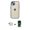 MARSİLYAN™- iPhone 13 Kılıf Vadi Minimal - Şeffaf 360 Full Body Arka Koruyucu + Pers Alüminyum Kamera Lens - GD