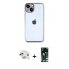 MARSİLYAN™- iPhone 13 Kılıf Vadi Minimal - Şeffaf 360 Full Body Arka Koruyucu + Pers Alüminyum Kamera Lens - GD