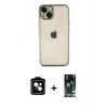 MARSİLYAN™- iPhone 13 Kılıf Vadi Minimal - Şeffaf 360 Full Body Arka Koruyucu + PVD Metal Kamera Lens - GD