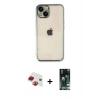 MARSİLYAN™- iPhone 13 Kılıf Vadi Minimal - Şeffaf 360 Full Body Arka Koruyucu + Pers Alüminyum Kamera Lens - KI