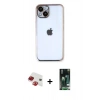 MARSİLYAN™- iPhone 13 Kılıf Vadi Minimal - Şeffaf 360 Full Body Arka Koruyucu + Pers Alüminyum Kamera Lens - KI