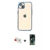 MARSİLYAN™- iPhone 13 Kılıf Vadi Minimal - Şeffaf 360 Full Body Arka Koruyucu + Rainbow Kamera Lens Koruma Cam - KI
