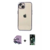 MARSİLYAN™- iPhone 13 Kılıf Vadi Minimal - Şeffaf 360 Full Body Arka Koruyucu + Raze Metal Kamera Lens - MI