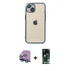 MARSİLYAN™- iPhone 13 Kılıf Vadi Minimal - Şeffaf 360 Full Body Arka Koruyucu + Raze Metal Kamera Lens - MI
