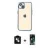 MARSİLYAN™- iPhone 13 Kılıf Vadi Minimal - Şeffaf 360 Full Body Arka Koruyucu + PVD Metal Kamera Lens - NLGY