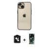 MARSİLYAN™- iPhone 13 Kılıf Vadi Minimal - Şeffaf 360 Full Body Arka Koruyucu + PVD Metal Kamera Lens - NLGY