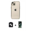 MARSİLYAN™- iPhone 13 Kılıf Vadi Minimal - Şeffaf 360 Full Body Arka Koruyucu + PVD Metal Kamera Lens - NLGY