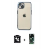 MARSİLYAN™- iPhone 13 Kılıf Vadi Minimal - Şeffaf 360 Full Body Arka Koruyucu + PVD Metal Kamera Lens - NLGY