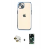 MARSİLYAN™- iPhone 13 Kılıf Vadi Minimal - Şeffaf 360 Full Body Arka Koruyucu + Pers Alüminyum Kamera Lens - GI