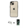 MARSİLYAN™- iPhone 13 Kılıf Vadi Minimal - Şeffaf 360 Full Body Arka Koruyucu + Rainbow Kamera Lens Koruma Cam - MR