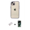 MARSİLYAN™- iPhone 13 Kılıf Vadi Minimal - Şeffaf 360 Full Body Arka Koruyucu + Renkli Kamera Lens Koruma Cam - TU