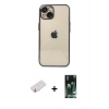 MARSİLYAN™- iPhone 13 Kılıf Vadi Minimal - Şeffaf 360 Full Body Arka Koruyucu + Renkli Kamera Lens Koruma Cam - TU