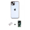 MARSİLYAN™- iPhone 13 Kılıf Vadi Minimal - Şeffaf 360 Full Body Arka Koruyucu + Renkli Kamera Lens Koruma Cam - TU