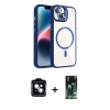 MARSİLYAN™- iPhone 13 Kılıf Yadigar Asil Koleksiyonu - Şeffaf 360 Full Body Arka Koruyucu + PVD Metal Kamera Lens - NLGY