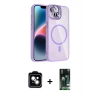 MARSİLYAN™- iPhone 13 Kılıf Yadigar Asil Koleksiyonu - Şeffaf 360 Full Body Arka Koruyucu + PVD Metal Kamera Lens - NLGY