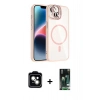 MARSİLYAN™- iPhone 13 Kılıf Yadigar Asil Koleksiyonu - Şeffaf 360 Full Body Arka Koruyucu + PVD Metal Kamera Lens - NLGY