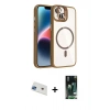 MARSİLYAN™- iPhone 13 Kılıf Yadigar Asil Koleksiyonu - Şeffaf 360 Full Body Arka Koruyucu + Rainbow Kamera Lens Koruma Cam - MI