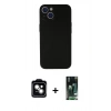 MARSİLYAN™- iPhone 13 Kılıf Yadigar Yansıma Serisi - Şeffaf 360 Full Body Arka Koruyucu + Natural Grey PVD Metal Kamera Lens