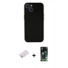 MARSİLYAN™- iPhone 13 Kılıf Yadigar Yansıma Serisi - Şeffaf 360 Full Body Arka Koruyucu + Renkli Kamera Lens Koruma Cam - PE