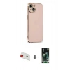 MARSİLYAN™- iPhone 13 Kılıf Yankı Serisi - Şeffaf 360 Full Body Arka Koruyucu + Rainbow Kamera Lens Koruma Cam - KI