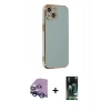 MARSİLYAN™- iPhone 13 Kılıf Yankı Serisi - Şeffaf 360 Full Body Arka Koruyucu + Raze Metal Kamera Lens - MI