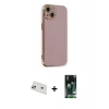 MARSİLYAN™- iPhone 13 Kılıf Yankı Serisi - Şeffaf 360 Full Body Arka Koruyucu + Mor Rainbow Kamera Lens Koruma Cam