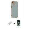 MARSİLYAN™- iPhone 13 Kılıf Yankı Serisi - Şeffaf 360 Full Body Arka Koruyucu + Renkli Kamera Lens Koruma Cam - PE