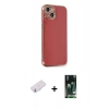 MARSİLYAN™- iPhone 13 Kılıf Yankı Serisi - Şeffaf 360 Full Body Arka Koruyucu + Renkli Kamera Lens Koruma Cam - PE
