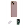 MARSİLYAN™- iPhone 13 Kılıf Yankı Serisi - Şeffaf 360 Full Body Arka Koruyucu + Renkli Kamera Lens Koruma Cam - PE