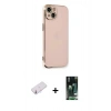 MARSİLYAN™- iPhone 13 Kılıf Yankı Serisi - Şeffaf 360 Full Body Arka Koruyucu + Renkli Kamera Lens Koruma Cam - PE