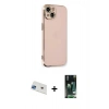 MARSİLYAN™- iPhone 13 Kılıf Yankı Serisi - Şeffaf 360 Full Body Arka Koruyucu + Rainbow Kamera Lens Koruma Cam - MI