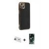 MARSİLYAN™- iPhone 13 Kılıf Yankı Serisi - Şeffaf 360 Full Body Arka Koruyucu + Rainbow Kamera Lens Koruma Cam - MI