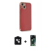 MARSİLYAN™- iPhone 13 Kılıf Yankı Serisi - Şeffaf 360 Full Body Arka Koruyucu + PVD Metal Kamera Lens - SH