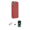 MARSİLYAN™- iPhone 13 Kılıf Yankı Serisi - Şeffaf 360 Full Body Arka Koruyucu + Renkli Kamera Lens Koruma Cam - YL
