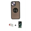 MARSİLYAN™- iPhone 13 Kılıf Yörünge Çizgi - Şeffaf 360 Full Body Arka Koruyucu + Rainbow Kamera Lens Koruma Cam - KI