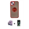 MARSİLYAN™- iPhone 13 Kılıf Yörünge Çizgi - Şeffaf 360 Full Body Arka Koruyucu + Raze Metal Kamera Lens - MI